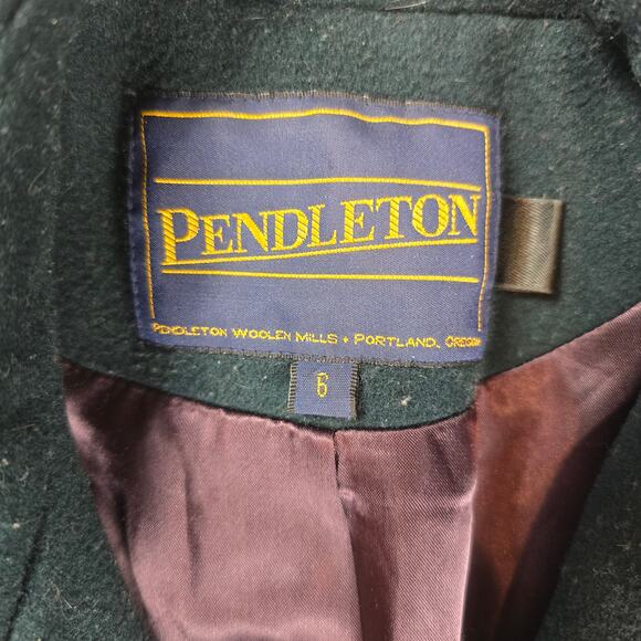 Pendleton Womens Double-breasted Wool Pea Coat Teal Size 6 - Picture 2 of 10
